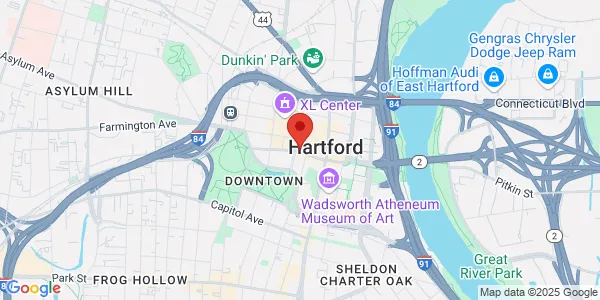 Map of 100 Pearl St Hartford, CT 06103
