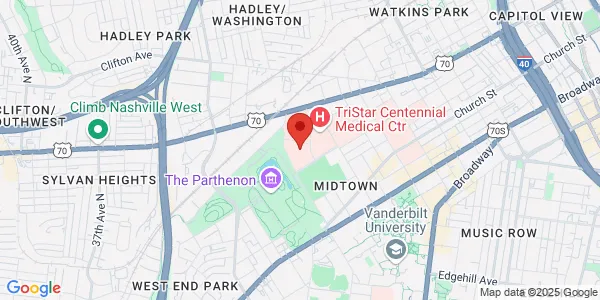 Map of 2410 Patterson St Ste 212 Nashville, TN 37203