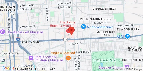 Map of 1800 Orleans St Baltimore, MD 21287
