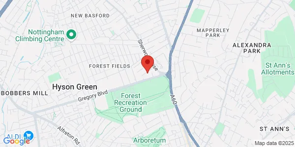 Map of Sherwood House 7 Gregory Boulevard Nottingham NG7 6LB United Kingdom