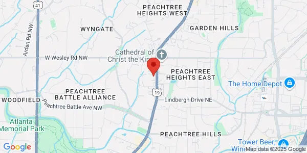 Map of 2626 Peachtree Rd NW Unit 1505 Atlanta, GA 30305