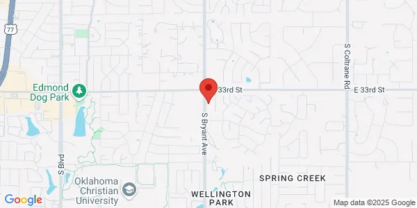 Map of 3400 S Bryant Ave Ste 110 Edmond, OK 73013
