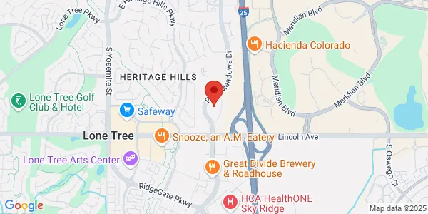 Map of 10463 Park Meadows Dr Ste 111 The Urology Center of Colorado Lone Tree, CO 80124