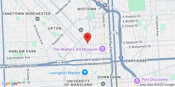 Map of 800 Linden Ave Fl 7 Baltimore, MD 21201