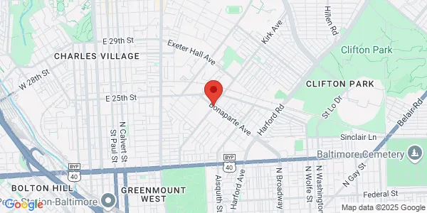 Map of 2400 Kirk Ave Baltimore, MD 21218