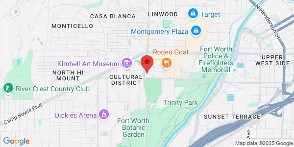 Map of 1101 University Dr Fort Worth, TX 76107