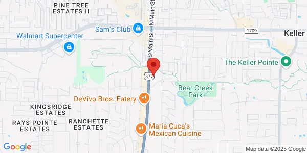 Map of 601 South Main St Ste 100 Keller, TX 76248