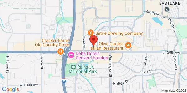 Map of 12021 Pennsylvania St Ste 106 Thornton, CO 80241