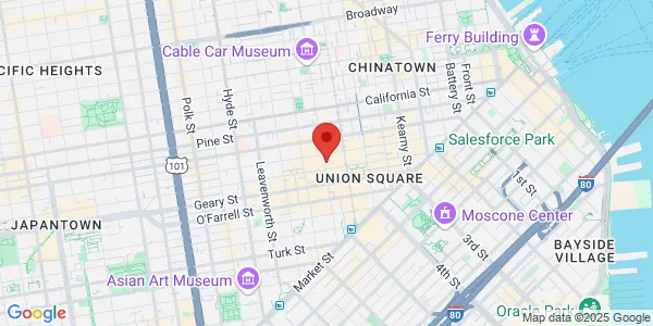 Map of 490 Post St Ste 225 San Francisco, CA 94102