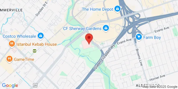 Map of 150 Sherway Drive Toronto, ON M9C 1A4 Canada