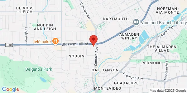 Map of 1610 Blossom Hill Rd Ste 10 San Jose, CA 95124