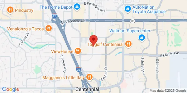 Map of 9809 E Easter Ave Ste I Centennial, CO 80112