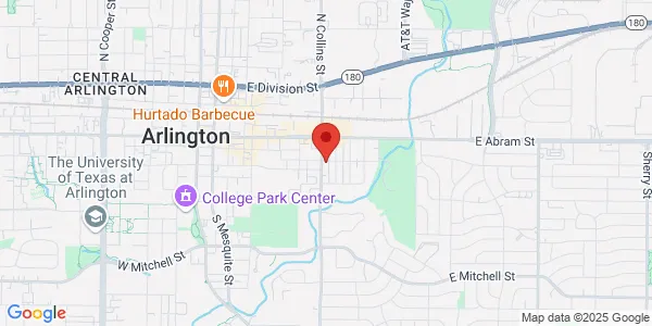 Map of 301 S Collins St Arlington, TX 76010