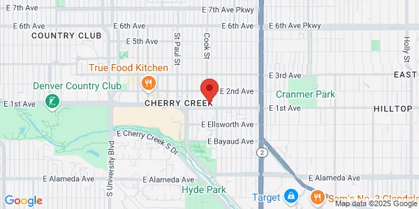 Map of 100 Cook St Denver, CO 80206