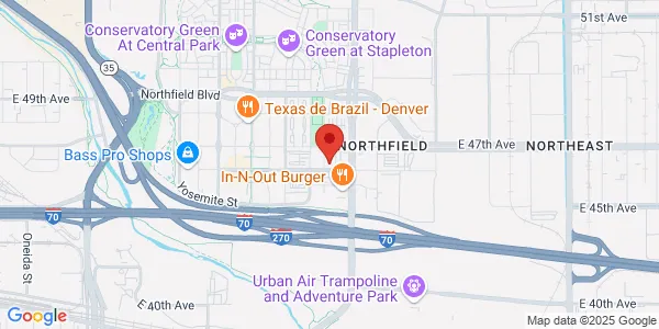Map of 4660 N Yosemite St Ste 100 Denver, CO 80238