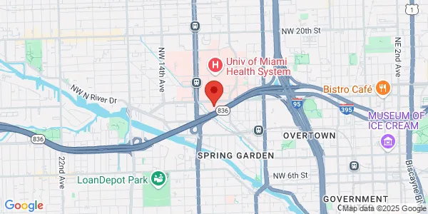 Map of 1120 NW 14th St Fl 9 Miami, FL 33136