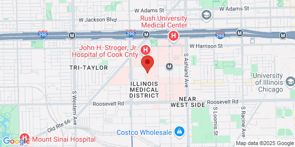 Map of 835 S Wolcott Ave Room E-144 Chicago, IL 60612