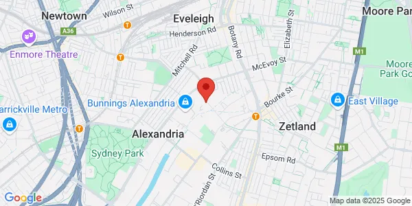Map of 15 Bowden St Level 2 Alexandria New South Wales 2015 Australia