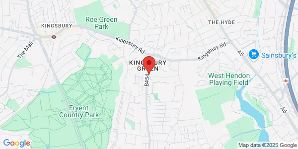 Map of 452 Church Lane Kingsbury London NW9 8UA United Kingdom