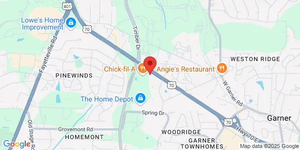Map of 1165 US Highway 70 W Garner, NC 27529
