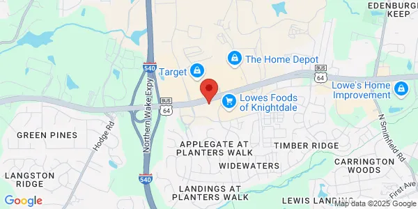 Map of 6602 Knightdale Blvd Ste 102 REX Healthcare of Knightdale Knightdale, NC 27545