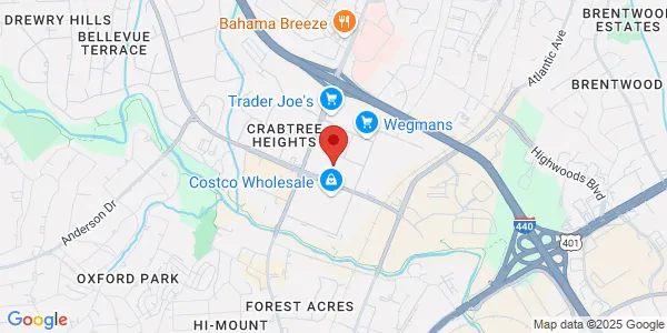 Map of 601 E Six Forks Rd Ste 103 Raleigh, NC 27609