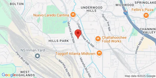 Map of 1445 Woodmont Ln NW Ste 4447 Atlanta, GA 30318
