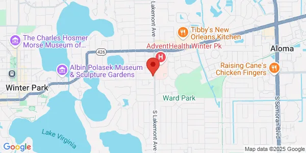 Map of 111 N Lakemont Ave Winter Park, FL 32792