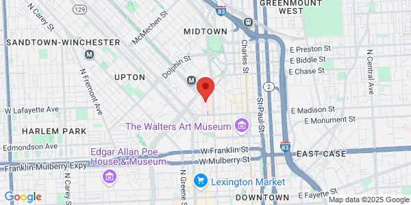 Map of 822 Linden Ave Baltimore, MD 21201