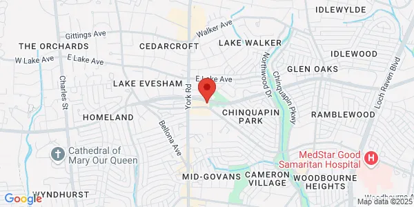 Map of 600 E Belvedere Ave Ste A Baltimore, MD 21212