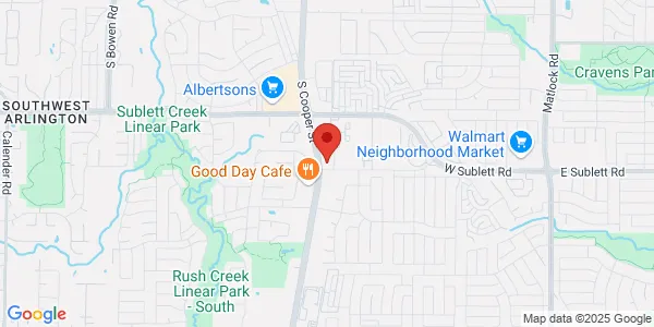 Map of 6109 South Cooper St Ste 101 Arlington, TX 76001