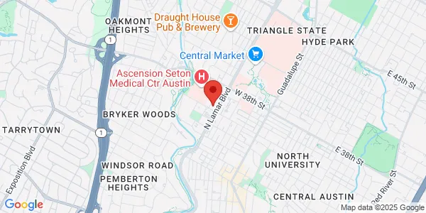 Map of 1020 West 34th Street Austin, TX 78705