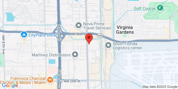 Map of 3399 NW 72nd Ave Ste 101-103 Miami, FL 33122