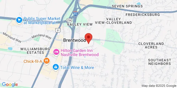 Map of 9020 Overlook Blvd Ste 150 Brentwood, TN 37027