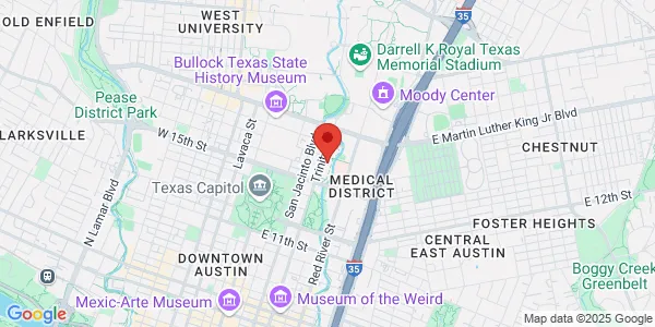 Map of 1601 Trinity St Bldg A Health Transformation Bldg Austin, TX 78712
