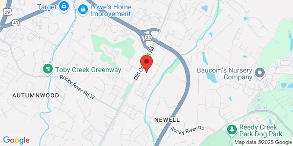 Map of 8601 University E Dr Charlotte, NC 28213
