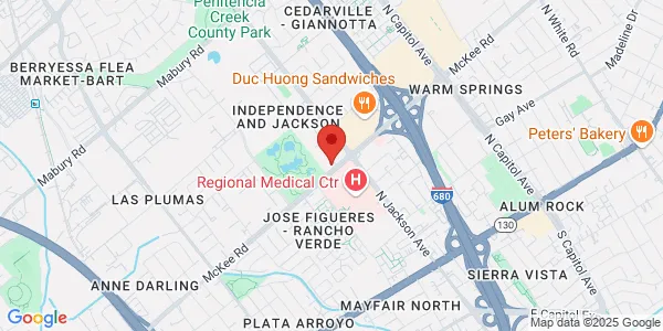 Map of 1993 McKee Rd San Jose, CA 95116