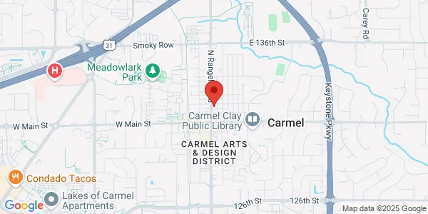 Map of 131 N Rangeline Rd Carmel, IN 46032