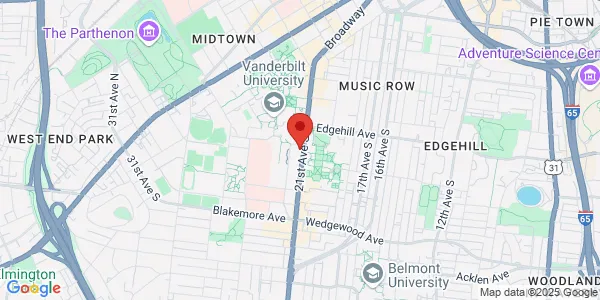 Map of 1211 21st Ave S Ste 220 Medical Arts Building Nashville, TN 37212