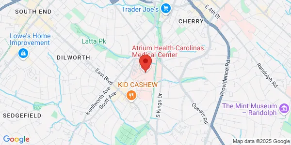 Map of 1000 Blythe Blvd Ste 04c160 Inside the 4th Fl of the Main CMC Hospital Charlotte, NC 28203