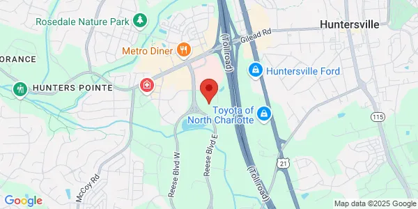 Map of 9930 Kincey Ave Ste 110 Huntersville, NC 28078