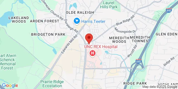 Map of 3100 Blue Ridge Rd Ste 100 & 300 Raleigh, NC 27612