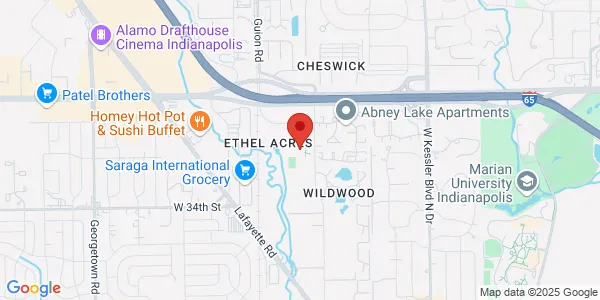 Map of 3630 Guion Rd Indianapolis, IN 46222
