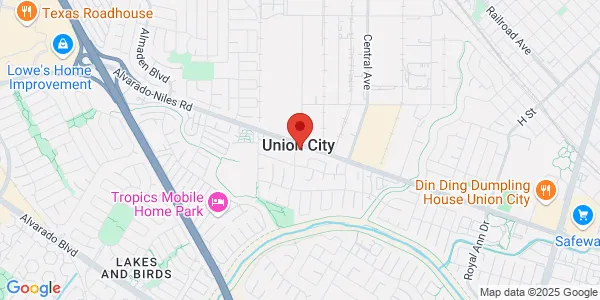 Map of 33077 Alvarado Niles Rd Union City, CA 94587