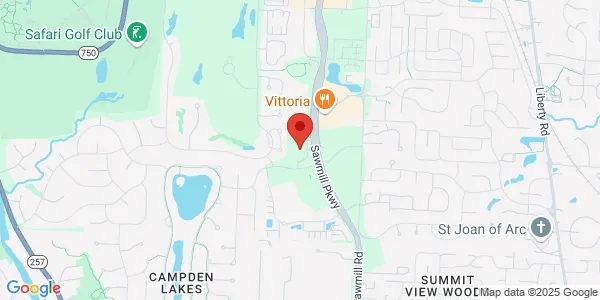 Map of 10330 Sawmill Pkwy Ste 300 Powell, OH 43065