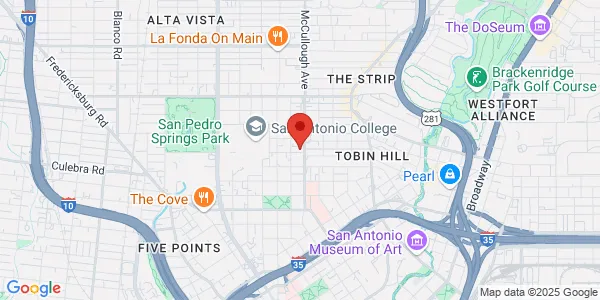 Map of 1715 McCullough Ave San Antonio, TX 78212