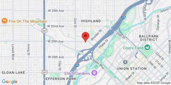 Map of 2150 West 29th Ave Ste 125 Denver, CO 80211