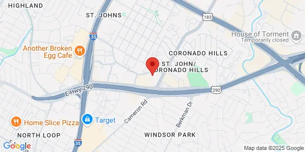 Map of 6448 E Hwy 290 Ste E101 Austin, TX 78723