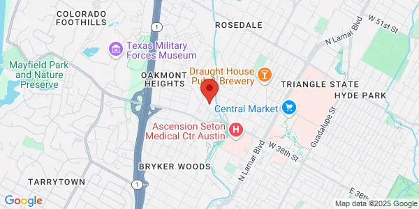 Map of 1600 W 38th St Ste 206 Austin, TX 78731