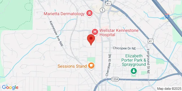 Map of 60 Lacy St NW WellStar Marietta, GA 30060